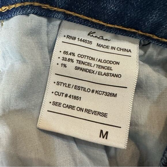 Kancan High Rise Medium Stone Wash Denim Shorts Size Medium M Stretch Casual - Picture 6 of 10